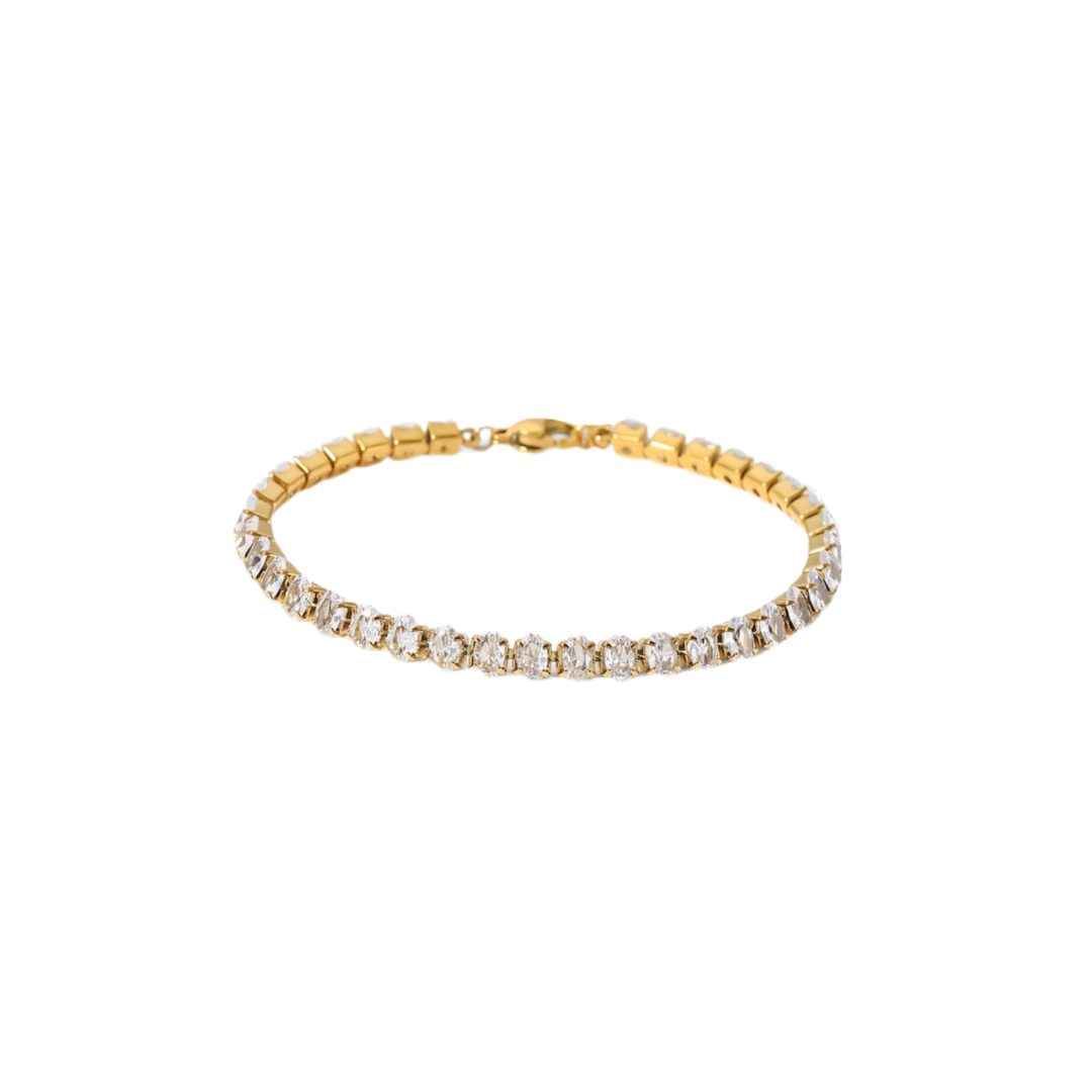 Armband Oval Tennis | 18K vergoldet